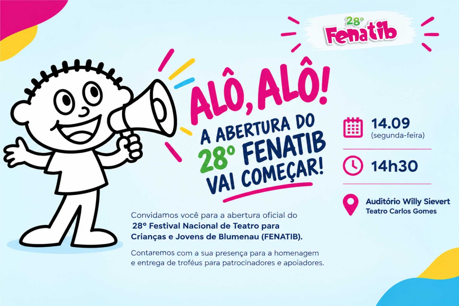 Fenatib começa nesta segunda-feira, dia 14, com entrada gratuita