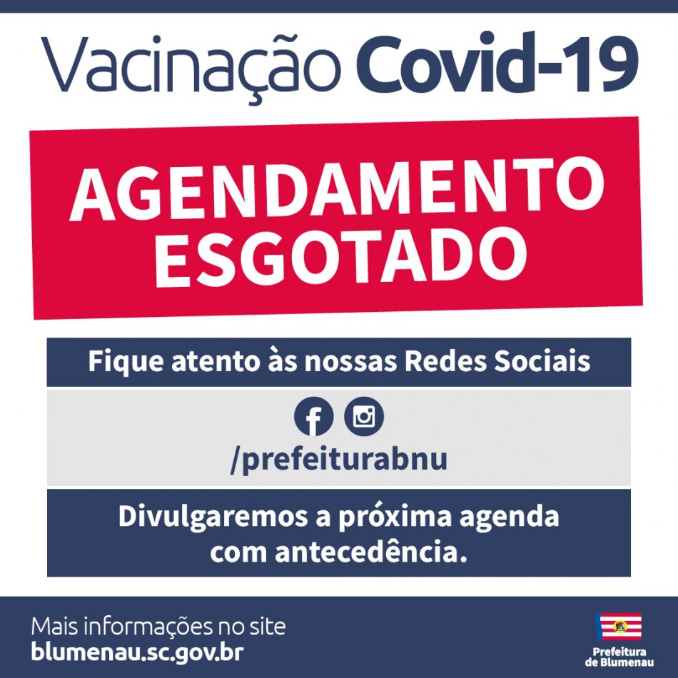 Vagas de vacinação contra a Covid-19 para domingo, dia 04, são preenchidas em Blumenau