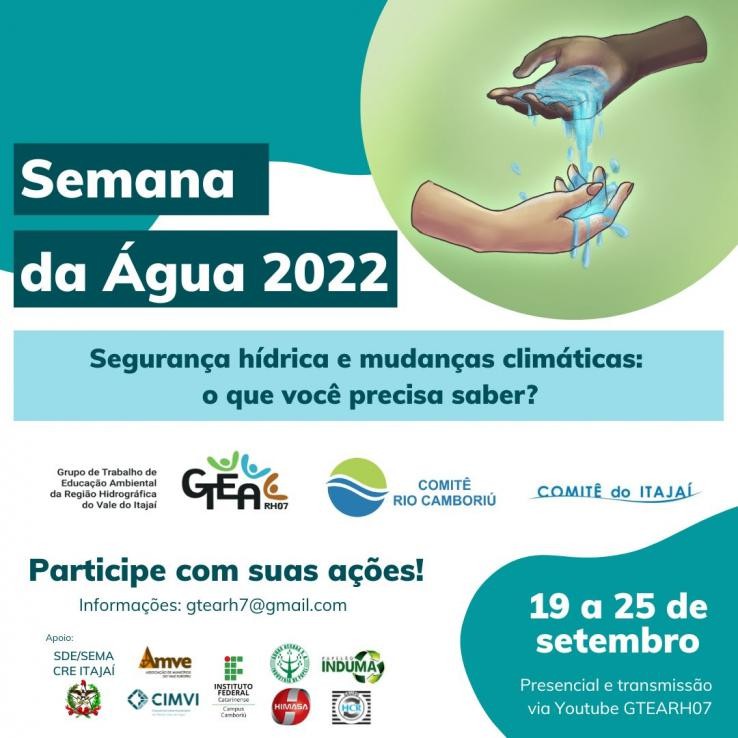 Inscrições abertas para participar da Semana da Água em Blumenau
