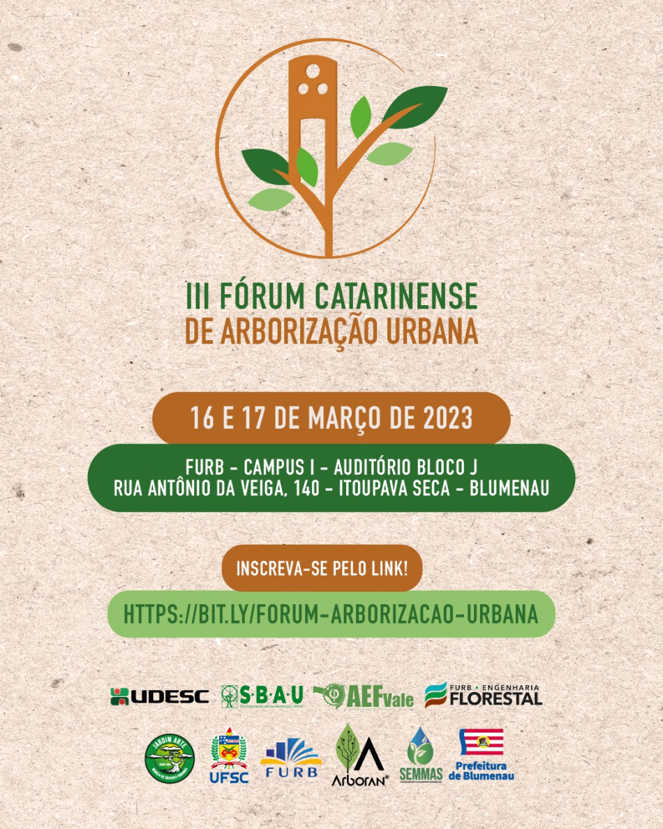 Inscrições para o III Fórum Catarinense de Arborização Urbana são prorrogadas até o dia 8 de março