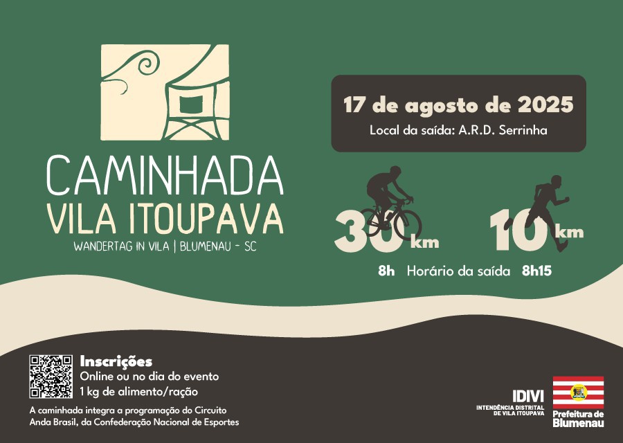 Caminhada da Vila Itoupava já conta com mais de 1,5 mil inscritos